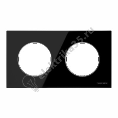 Рамка 2-м Sky Moon стекло черн. ABB 2CLA867200A3101