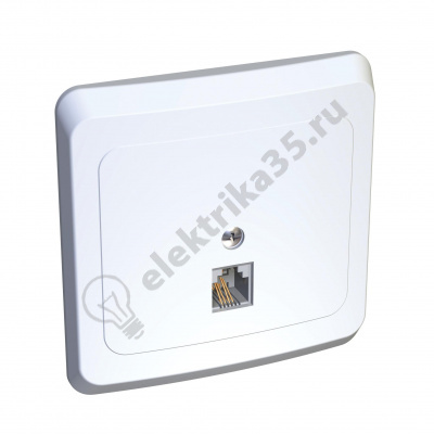 Розетка телефонная 1хRJ11 СП ЭТЮД белая SchE TELC-001B