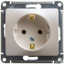 Мех-м розетки 1-м GLOSSA с з/к., молоч. SchE GSL000943