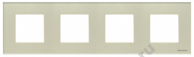 Рамка 4-м 2мод. Zenit стекло жемчуж. ABB 2CLA227400N3501