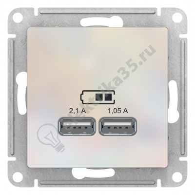 Мех-м розетки USB ATLAS жемчуг SchE ATN000433