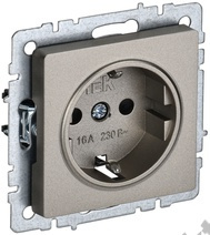 Мех-м розетки 1-м BRITE с з/к., защ. шт., шампань IEK BR-R14-16-K37 