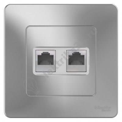 Розетка комп. 2-м СП BLANCA RJ45 алюм. SchE BLNIS045453