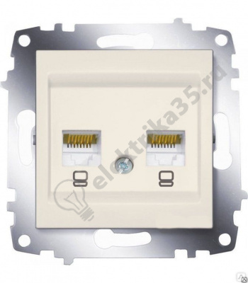 Механизм розетки комп. 2-м Cosmo крем. ABB 619-010300-248