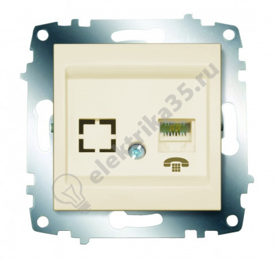 Механизм розетки телеф. Cosmo крем. ABB 619-010300-221