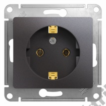 Мех-м розетки 1-м GLOSSA с з/к., графит SchE GSL001343