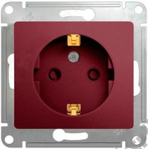 Мех-м розетки 1-м GLOSSA с з/к., защ. шт., баклаж. SchE GSL001145