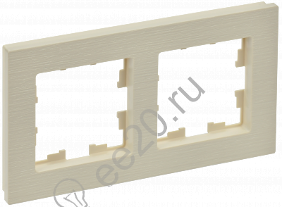 Рамка 2-м BRITE бежевый рифленый IEK BR-M22-51-K10