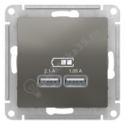 Мех-м розетки USB ATLAS сталь SchE ATN000933