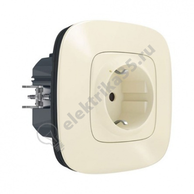 Умная розетка 2К+З 16А 230В со шторками. Цвет Слоновая кость. Valena Allure NETATMO 752694