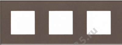 Рамка 3-м 2мод. Zenit стекло кофейное ABB 2CLA227300N3701