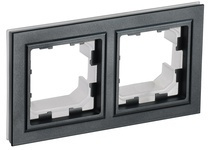 Рамка 2-м BRITE IP44 черный IEK BR-M22-44-K02 