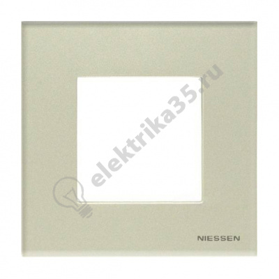 Рамка 1-м 2мод. Zenit стекло жемчуж. ABB 2CLA227100N3501