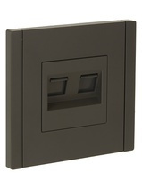 Розетка 2*RJ45 FORTE&PIANO серый  кат.5E IEK FP-K20-1-K03