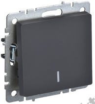 Мех-м выкл. 1-кл. BRITE с подсв., графит IEK BR-V10-1-10-K53 