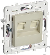 Мех-м розетки 2*RJ45 SKANDY бежевый IEK SK-K20-1-K10