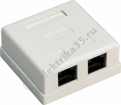 Розетка 2-я RJ-45 ОП комп. Rexant 03-0151