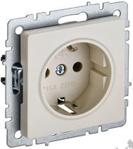 Мех-м розетки 1-м BRITE с з/к., защ. шт., беж. IEK BR-R14-16-K10