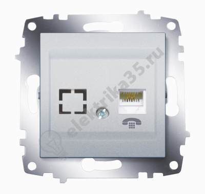 Механизм розетки телеф. 1-м Cosmo алюм. ABB 619-011000-221