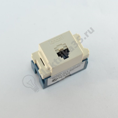 Бежевая вставка 1-местная компьютерной розетки мини RJ45 кат 5 Anam Legrand 70W/Zunis  7104 10I