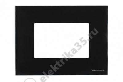 Рамка 3мод. Zenit итал. станд. стекло черн. ABB 2CLA247300N3101