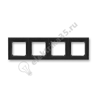 Рамка Levit 4п антрацит/дым. черн. ABB 2CHH015040A6063