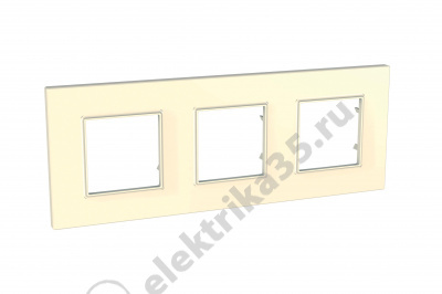 Рамка 3-м Unica quadro беж. SchE MGU2.706.25