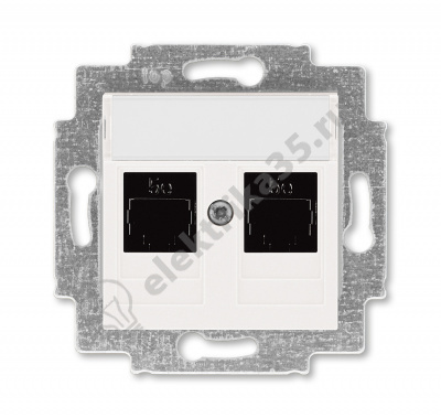 Розетка комп. Levit 2хRJ45 кат. 5e жемчуж. ABB 2CHH295118A6068