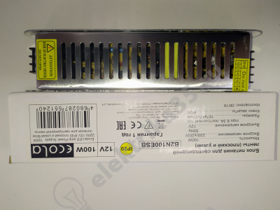 Блок питания для св/д лент 12V 100W IP20 (интерьерный)  Ecola (B2N100ESB)