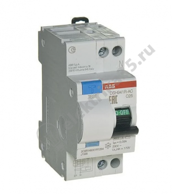 Выключатель авт. диф. 2п C 25А 30мА тип AC 4.5кА  ABB