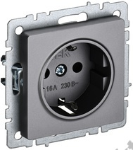 Мех-м розетки 1-м BRITE с з/к., сталь IEK BR-R11-16-K46 