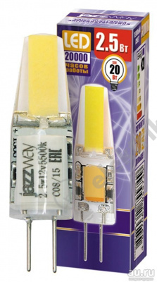Лампа светодиодная LED 2.5вт 12в G4 теплый JazzWay (2855749)