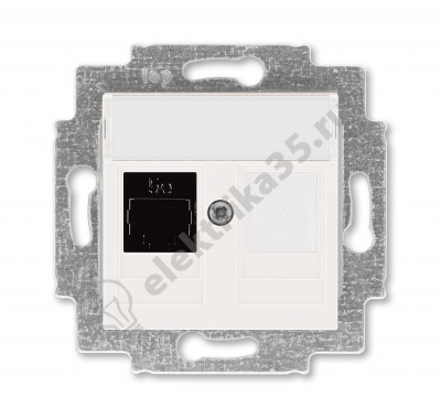 Розетка комп. Levit RJ45 кат. 5e и заглушка жемчуж. ABB 2CHH295117A6068