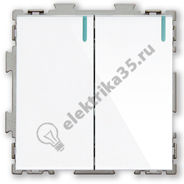 Механизм выключателя 2кл. белый. с индикатором CGSS PL-W102-WCG