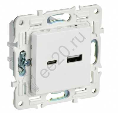 Мех-м розетки USB SKANDY A+C 18Вт арктич. бел. IEK SK-U22-018-K01