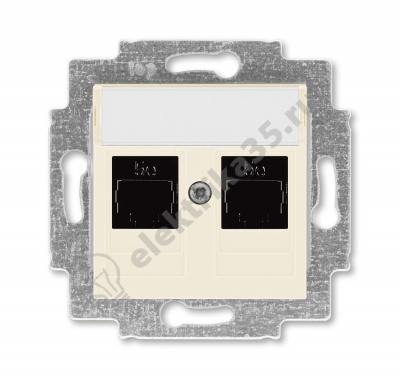 Розетка комп. Levit 2хRJ45 кат. 5e сл. кость ABB 2CHH295118A6017