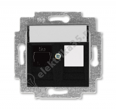 Розетка комп. Levit RJ45 кат. 5e и заглушка антрацит ABB 2CHH295117A6063