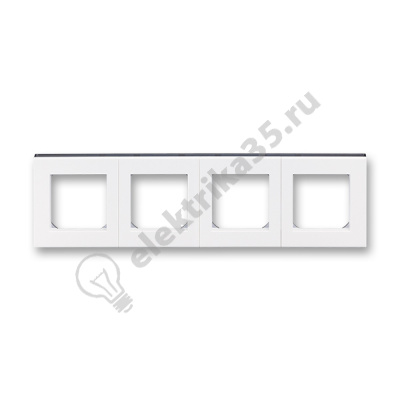 Рамка Levit 4п бел./дым. черн. ABB 2CHH015040A6062