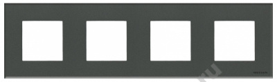 Рамка 4-м 2мод. Zenit стекло графит ABB 2CLA227400N3801