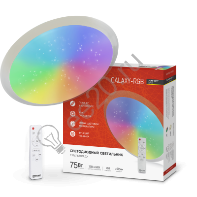 Светильник COMFORT GALAXY-RGB 75Вт 230В 3000-6500К 6000лм 555х85мм с пультом ДУ IN HOME4690612044613