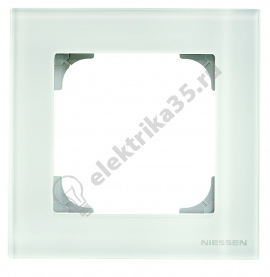 Рамка 1-м Sky стекло бел. ABB 2CLA857100A3001