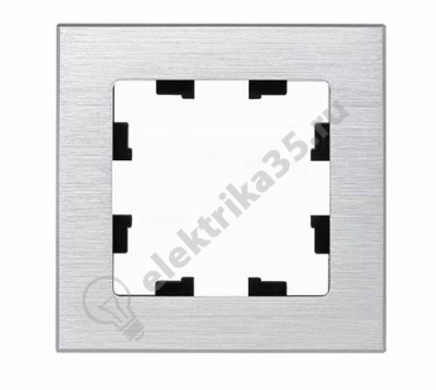 Рамка 1-м ATLASDESIGN NATURE металл серебро SchE ATN312101