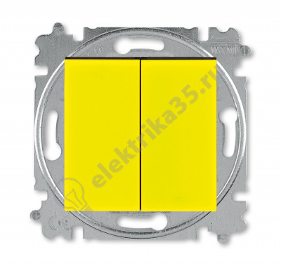 Переключатель 2-кл. Levit желт./дым. черн. ABB 2CHH595245A6064