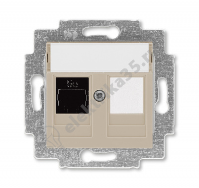 Розетка комп. Levit RJ45 кат. 5e и заглушка кофе макиато ABB 2CHH295117A6018