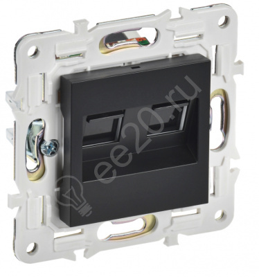 Мех-м розетки 2*RJ45 SKANDY черный IEK SK-K20-1-K02 