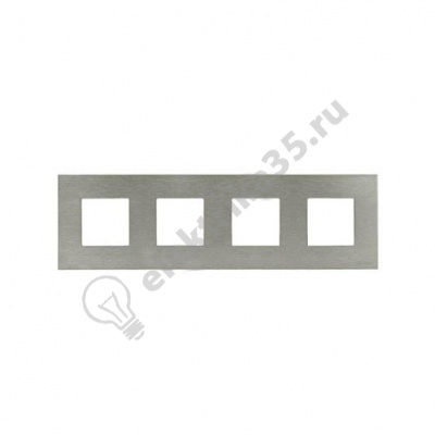 Рамка 4-м Zenit натуральная сталь ABB 2CLA227400N4001