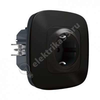 Умная розетка 2К+З 16А 230В со шторками. Цвет Антрацит. Valena Allure NETATMO 752894