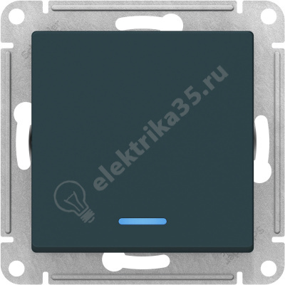 Мех-м выкл. 1-кл. ATLAS с подсв., изумруд SchE ATN000813