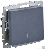 Мех-м выкл. 1-кл. BRITE с подсв., маренго IEK BR-V10-1-10-K35	