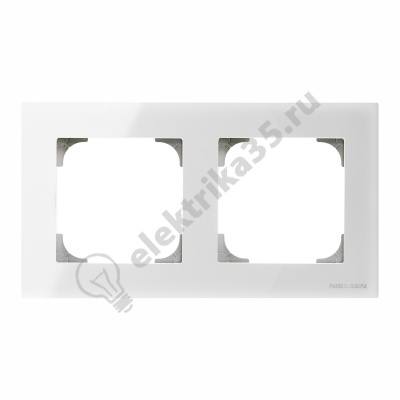 Рамка 2-м Sky стекло бел. ABB 2CLA857200A3001